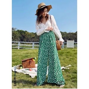 Shein Paper Bag Waist Floral Pants